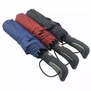 Parapluie de luxe pour homme, léger, à ouverture automatique, pliable en 3 sections, avec impression de logo personnalisé, idéal pour la pluie, vente en gros de cadeaux promotionnels - Product Image 1