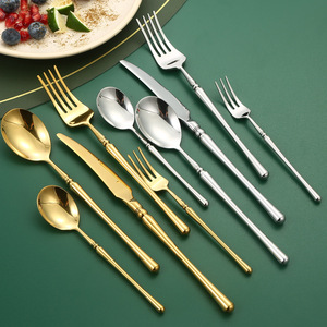 Hiện đại sang trọng 304 thép không gỉ dao muỗng nĩa đặt Flatware cung cấp vàng Nhà cung cấp vàng thiết lập dao kéo cho các sự kiện khách sạn đám cưới - Product Image 2