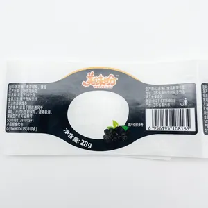 Custom plastic transparent clear bopp brightly glossy adhesive stickrer labels for food