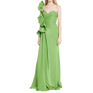 Abiti da Sera Eleganti su Misura di Alta Qualità, <span class=keywords><strong>Monospalla</strong></span> <span class=keywords><strong>Verde</strong></span> con Volant, Vestiti Lunghi da Cerimonia per Donne - Product Image 1