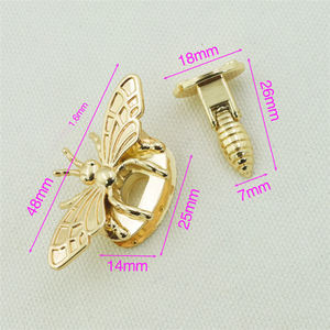 女性のハンドバッグハードウェアアクセサリー動物の形のロックバッグの装飾のための金属の小さな蜂のロック - Product Image 3