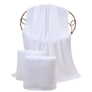 定制标志环保柔软奢华100% 棉白色定制标志易清洁手脸浴巾