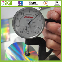 Film laser arc-en-ciel holographique en PVC à motif de pilier uni en vinyle auto-adhésif imprimable numérique pour imprimante UV, éco-solvant et latex