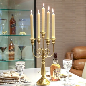 欧洲复古五头烛台金属装饰酒店婚宴三头蜡烛特别西餐厅烛光 - Product Image 3