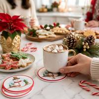 Sous-verres en papier absorbant épais personnalisés pour Noël, tapis de table jetables pour hôtels, bars et restaurants, pour bière et café, vente en gros