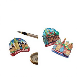 Aimant de réfrigérateur personnalisé ROOGO, souvenir de la mairie de Copenhague, Danemark, en résine étanche, motif art populaire et place historique, objet <span class=keywords><strong>civic</strong></span> - Product Image 1