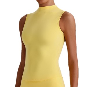 Europäisch-Amerikanisches Damen Spandex/Nylon Eng Anliegendes Einfarbiges Atmungsaktives Hochelastisches Yoga-Tanktop für Fitness - Product Image 5