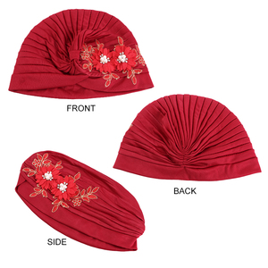 3D flor quimio turbante otoño capó <span class=keywords><strong>quimioterapia</strong></span> gorra ropa de dormir giro turbante accesorios <span class=keywords><strong>para</strong></span> el cabello <span class=keywords><strong>para</strong></span> mujeres - Product Image 3