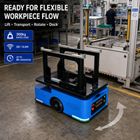 AGV compact de 300 kg pour entrepôt avec batterie LFP, robot mobile de levage pour la logistique de ligne de production et le transfert de palettes
