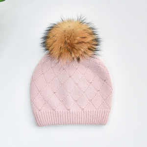 Bonnets d'hiver en tricot pour femmes <span class=keywords><strong>Bonnet</strong></span> en tricot angora en laine et cachemire pour femmes Chapeaux d'hiver à <span class=keywords><strong>pompon</strong></span> en fourrure Chapeaux personnalisés à double épaisseur Vente en gros - Product Image 6