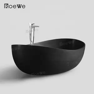 Ванна из черного искусственного мрамора для двух человек, большой размер, отдельно стоящая, твердая поверхность, композитный камень, полимерная Ванна