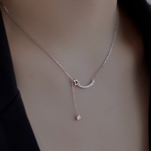 Star Pattern Ladies 925 Sterling Silver Simple Clavicle Chain No Fading Jewelry Star Best collana per le donne - Product Image 4