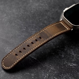 Correa de reloj inteligente de material de cuero genuino de alta calidad hecha a mano para correa de reloj de estilo Punk barato de <span class=keywords><strong>Apple</strong></span> - Product Image 5