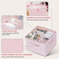 Organisateur de rangement pour chaussures pliable avec fenêtre transparente améliorée, avec séparateurs réglables et couvercle, boîte de rangement rectangulaire pour placard