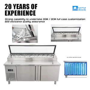 ตู้แช่สลัดและตู้โชว์พิซซ่าสแตนเลสเกรดเชิงพาณิชย์ ระบบทำความเย็นแบบล<span class=keywords><strong>ม</strong></span>ตรงและแบบอากาศ สำหรับร้านอาหาร - Product Image 1