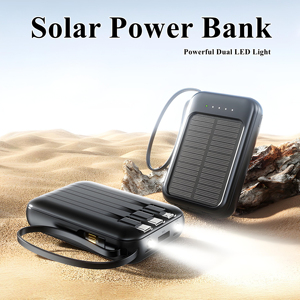 10000mAh Banque d'énergie <span class=keywords><strong>solaire</strong></span> <span class=keywords><strong>Chargeur</strong></span> portable Voyage en plein air Camping <span class=keywords><strong>Randonnée</strong></span> Centrale électrique avec câbles intégrés et lumière LED - Product Image 6