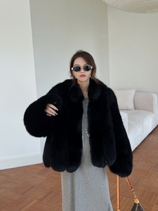 Personalizable tía fábrica genuina mujer abrigo de piel de zorro Natural cálido invierno abrigo de piel de zorro plata de lujo abrigo de piel de zorro - Product Image 6