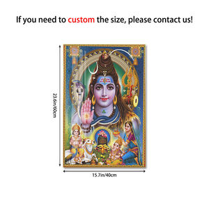 Custom Shiva ritratto su tela pittura su vetro Art Art Deco parete cornice decorativa indù cristallo porcellana <span class=keywords><strong>pittore</strong></span> per la casa - Product Image 5