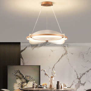 Lampe de décoration d'intérieur nordique led suspension circulaire en aluminium moderne pour salle à manger - Product Image 1
