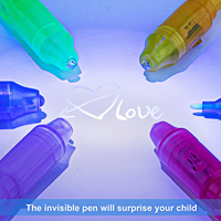 Stylo à encre invisible magique espion 7 couleurs avec lumière UV pour messages secrets