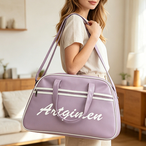 Bolsa <span class=keywords><strong>de</strong></span> Bolos Clásica Impermeable con Gran Capacidad para Deportes, Gimnasio, Bolsa <span class=keywords><strong>de</strong></span> Viaje Retro <span class=keywords><strong>de</strong></span> Cuero PU para <span class=keywords><strong>Viajes</strong></span> Cortos - Product Image 3