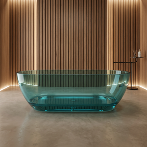 <span class=keywords><strong>Baignoire</strong></span> autoportante moderne de luxe en résine transparente, forme ovale colorée, pour projet de salle de bain d'hôtel - Product Image 4