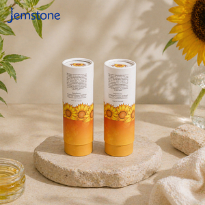 Emballage en tube cylindrique en carton kraft OEM, boîte cadeau recyclable, emballage en tube de papier pour masque exfoliant pour soins de la peau avec couvercle en métal - Product Image 3