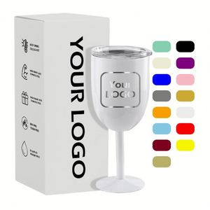 Vaso de Acero Inoxidable de 10 oz para Vino Tinto, Doble Pared, con Tapa Transparente, Venta al Por Mayor - Product Image 1