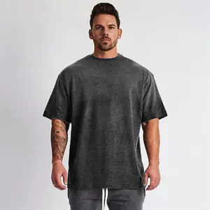 Oem Aangepaste Logo Grafische T Shirts Katoen Losse Fit Little Drop Schouder Merk Blank Plain Tee Shirt Mannen T-shirt oversize