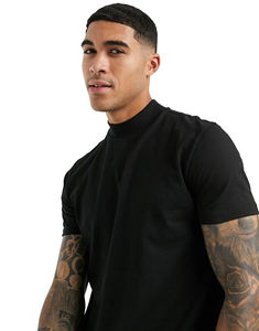 Camisetas Personalizadas para Hombre, Cuello Alto, Manga Corta, Ajustadas, 95% Algodón, <span class=keywords><strong>5</strong></span>% Elastano - Product Image 3