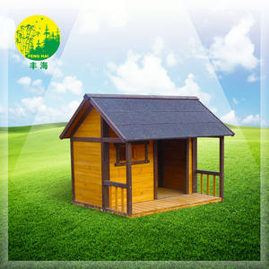 คอกสุนัขไม้กลางแจ้งขนาดใหญ่ทำความสะอาดง่ายกันน้ำเป็นมิตรกับสิ่งแวดล้อมทุกฤดูกาลมีลายต้นสนจีน - Product Image 2