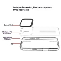 Coque de téléphone portable haut de gamme transparente magnétique antichute trois-en-un avec airbag, compatible iPhone 17 Pro Max, de fabrication directe
