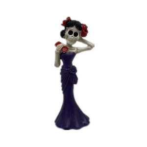 Figura <span class=keywords><strong>de</strong></span> resina púrpura para mujer, estatua <span class=keywords><strong>de</strong></span> Día <span class=keywords><strong>de</strong></span> <span class=keywords><strong>los</strong></span> <span class=keywords><strong>muertos</strong></span>, adorno <span class=keywords><strong>de</strong></span> México - Product Image 1