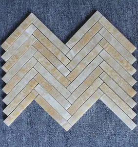 Herringbone Mosaic Tile For Backsplash Wall Floor Mix Marble Mosaic Honey Onyx Mosaic Tiles