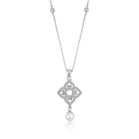 Vente en gros, promotion exceptionnelle, OEM ODM, collier en argent sterling 925 avec perles de coquillage, zircons, plaqué or rhodié, bijoux de mode pour femmes, fabrication en usine
