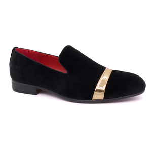 Men's <strong>Velvet</strong> <strong>Embroidered</strong> Suede PU Slippers Light Anti-Slippery Flat Slip-On <strong>Loafers</strong> Shoes for Wedding for Spring and Autumn - Product Image 5