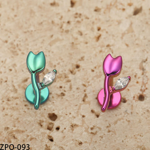 <span class=keywords><strong>VIEN</strong></span> Jewellery ZPO-093 G23 Joyería de Titanio de Moda para Piercings, Flor de Rosa con Circonita Cúbica, Piercing para Labio, Hélix, Oreja y Cuerpo - Product Image 5