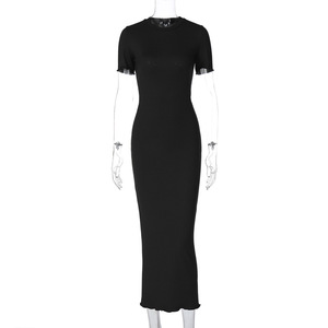 Ropa <span class=keywords><strong>de</strong></span> mujer Verano Nueva moda Cuello redondo Espalda delgada Vestido con cordones al por mayor - Product Image 6