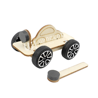 Coche de madera magnético para armar, rompecabezas 3D, kit de experimentos científicos STEM, modelo cortado con láser, juguete educativo para niños