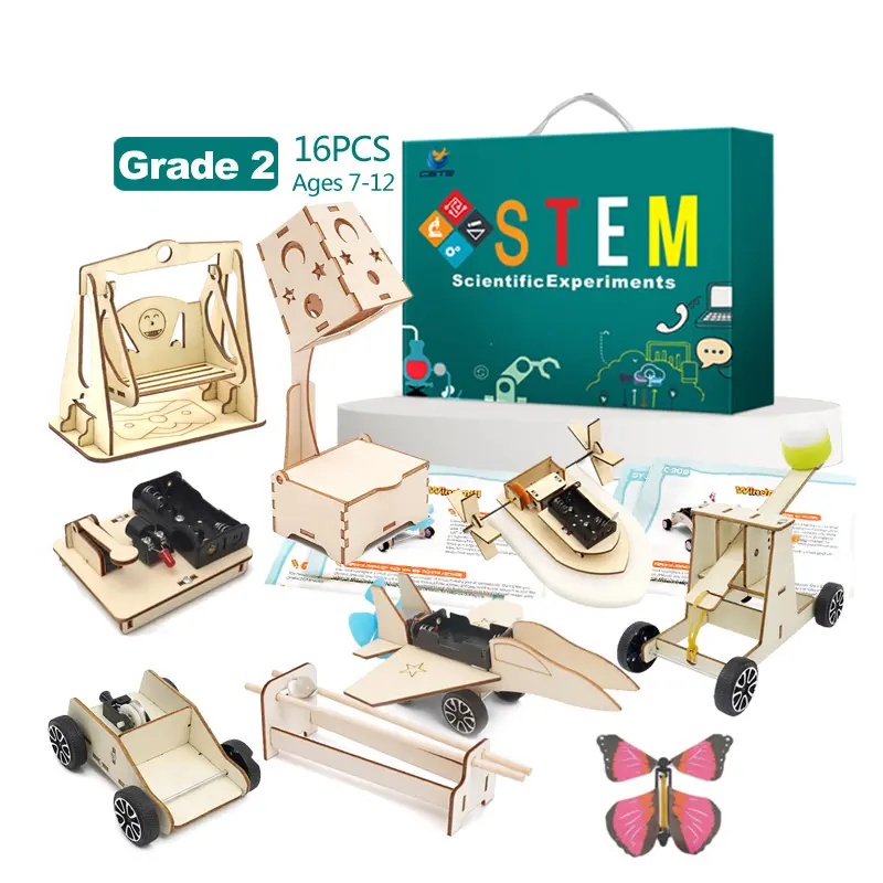 Kit Sains Pendidikan Uap 2023 Mainan Batang DIY Mainan Kayu Mobil Mainan Sains Kayu untuk Anak-anak