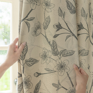 <span class=keywords><strong>Tela</strong></span> de Cortina con Estampado Botánico <span class=keywords><strong>Gris</strong></span> de Diseño Moderno, <span class=keywords><strong>Tela</strong></span> de Cortina Estampada de Felpa en Forma de S de Alta Calidad para Sala de Estar - Product Image 1