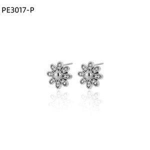 Amy Amy Flower <b>Stud</b> <b>Earrings</b> Silver Plated <b>Crystal</b> Rhinestone Women's Jewelry Gift - Product Image 3
