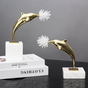 מתיסט יוקרתי מתכת פיסתן קריסטל דולפין & אריה ים לעיצוב הבית או יום הולדת/יום מתנה רעיון מתנה - Product Image 2