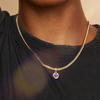 Collier de luxe EMANCO avec pierre de naissance pour femme, en acier inoxydable doré/argenté, pendentif minimaliste, bijoux quotidiens, vente en gros et dropshipping