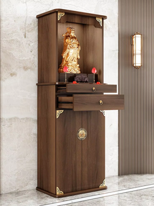 Mobiletto Buddha da Tavolo in Stile Cinese Moderno, Personalizzabile, in Legno, Design Verticale di Lusso Leggero, per la Casa - Product Image 1