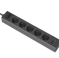 Multiprise standard européenne à 5 prises avec interrupteur, charge rapide USB et Type C pour la maison, le bureau et le bureau