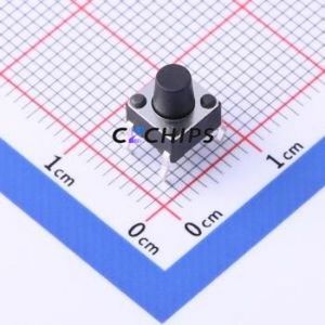 TSD001B07018A Tactile Switch Through hole Component (THT)-4P,6x6mm Switch Round Button 1.8N Through Hole 6mm - Product Image 1