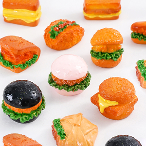 Mini <span class=keywords><strong>Hamburguesa</strong></span> de Resina, Modelo de Comida Falsa de Dibujos Animados, Accesorios para Casa de Muñecas, Adorno de Simulación, Decoración Artesanal - Product Image 3