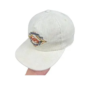 Hot wholesale custom design embroidery pattern unisex corduroy sports snapback hats