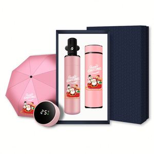Smart LED Temperature Display Insulated Tumbler Automatic Umbrella <b>Gift</b> Set for Personal Christmas Corporate <b>Gifts</b> - Product Image 5